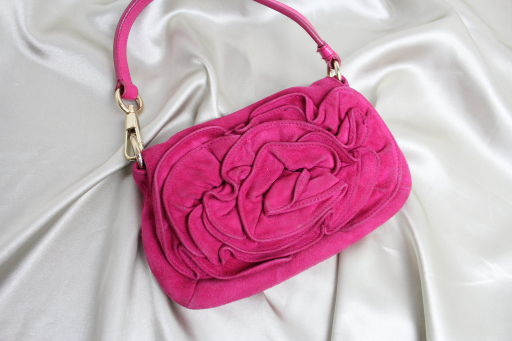 Yves Saint Laurent YSL Pink Suede 'Nadia' Mini Bag