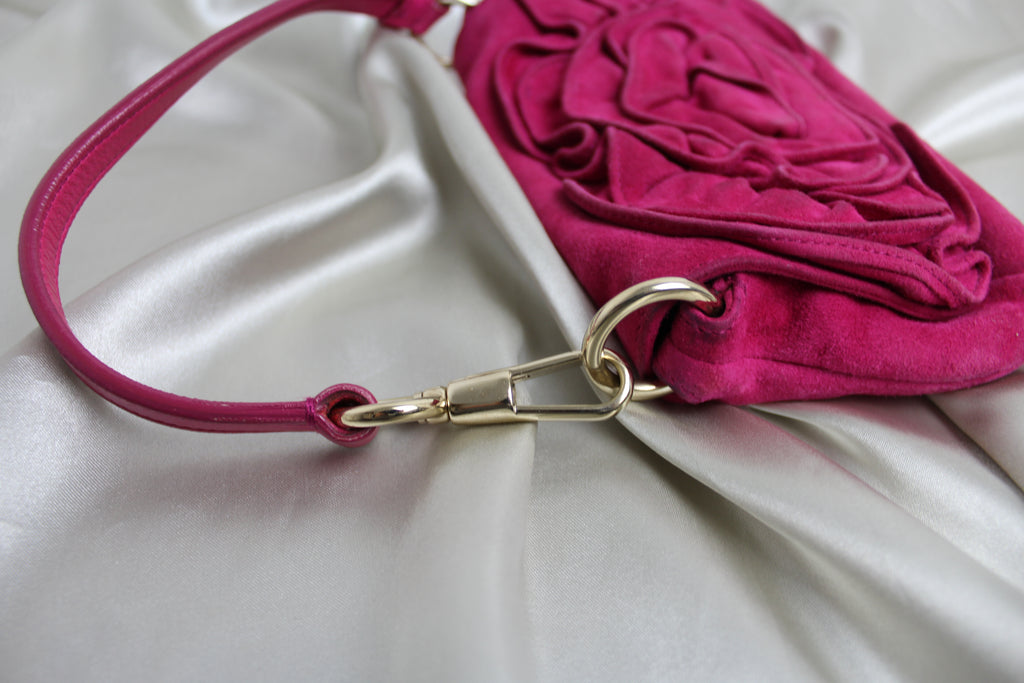 Yves Saint Laurent YSL Pink Suede 'Nadia' Mini Bag