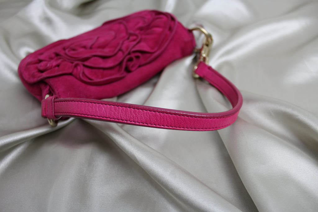 Yves Saint Laurent YSL Pink Suede 'Nadia' Mini Bag