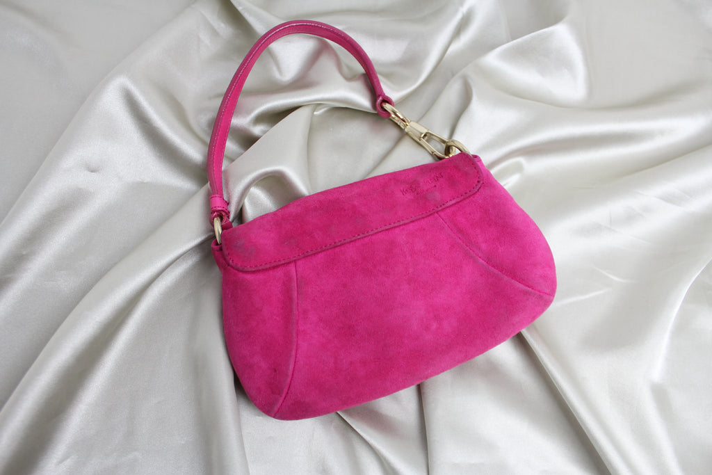 Yves Saint Laurent YSL Pink Suede 'Nadia' Mini Bag