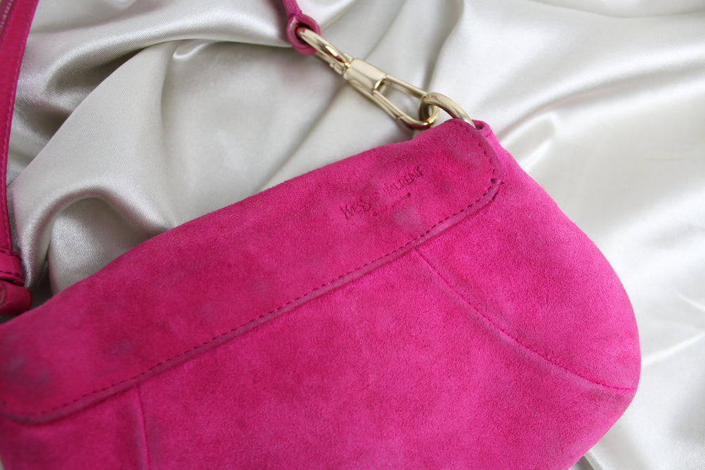 Yves Saint Laurent YSL Pink Suede 'Nadia' Mini Bag