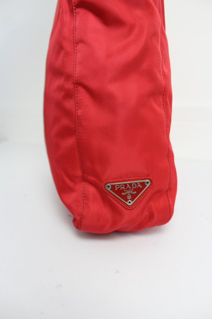 Prada Red Nylon Tessuto Shoulder Bag