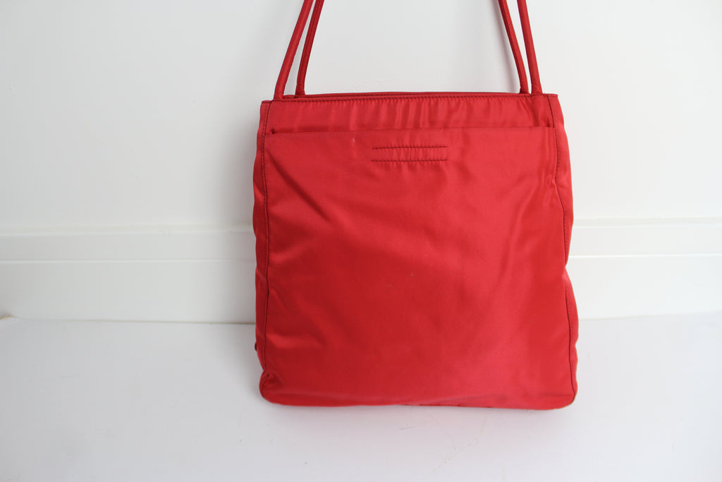 Prada Red Nylon Tessuto Shoulder Bag