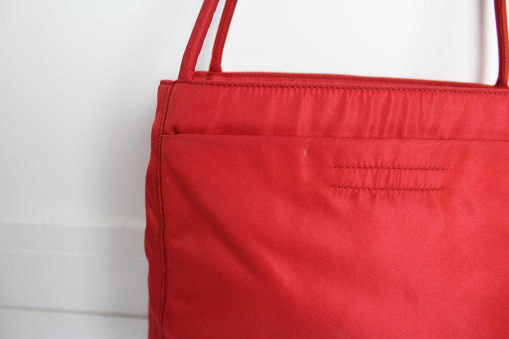 Prada Red Nylon Tessuto Shoulder Bag