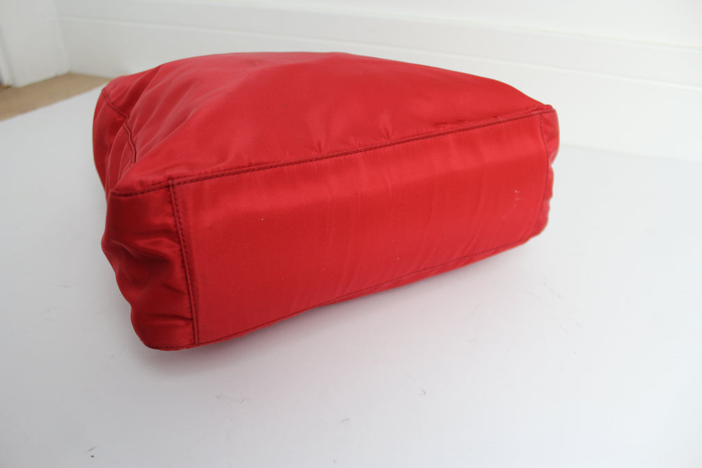 Prada Red Nylon Tessuto Shoulder Bag