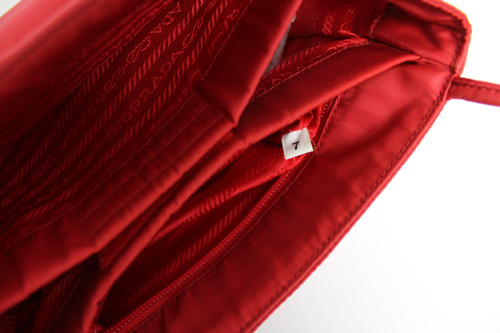 Prada Red Nylon Tessuto Shoulder Bag