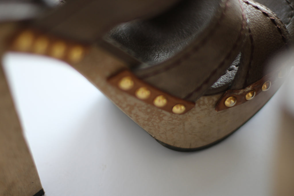 Miu Miu Wooden and Leather Heels UK 5