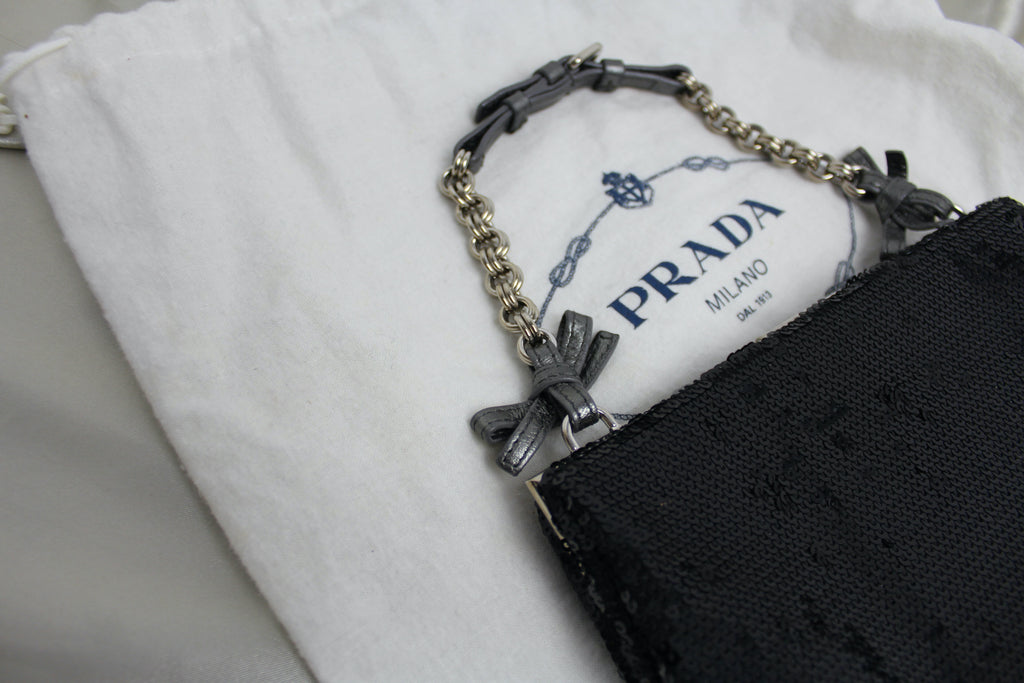 Prada Black Sequin 1990's Mini Bag