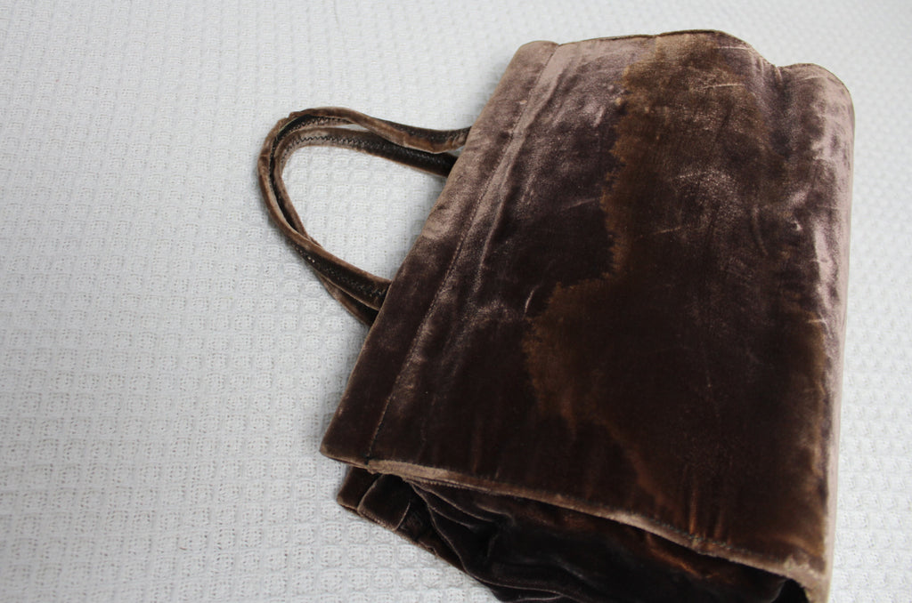 Prada Brown Velvet Small Tote Bag