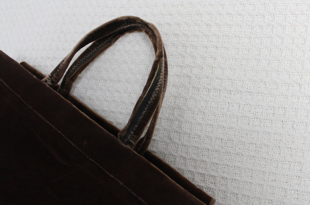 Prada Brown Velvet Small Tote Bag