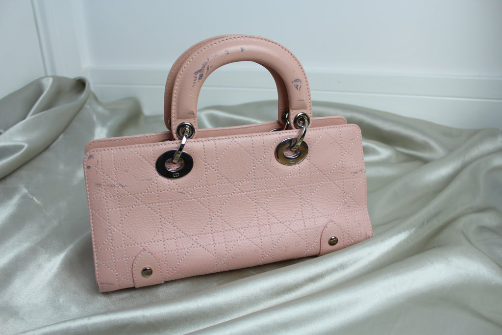 Christian Dior Pink Cannage East West Lady Dior Bag