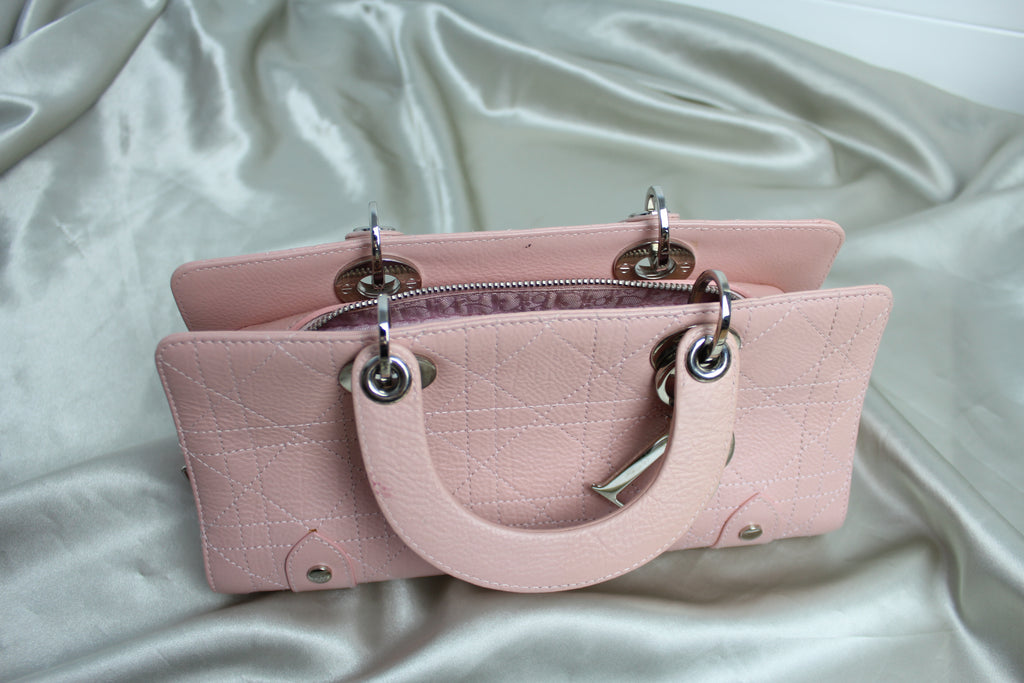 Christian Dior Pink Cannage East West Lady Dior Bag