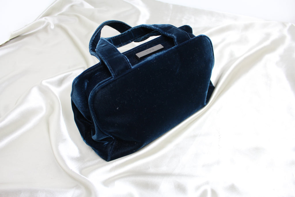 Prada 90's Blue Velvet Handbag