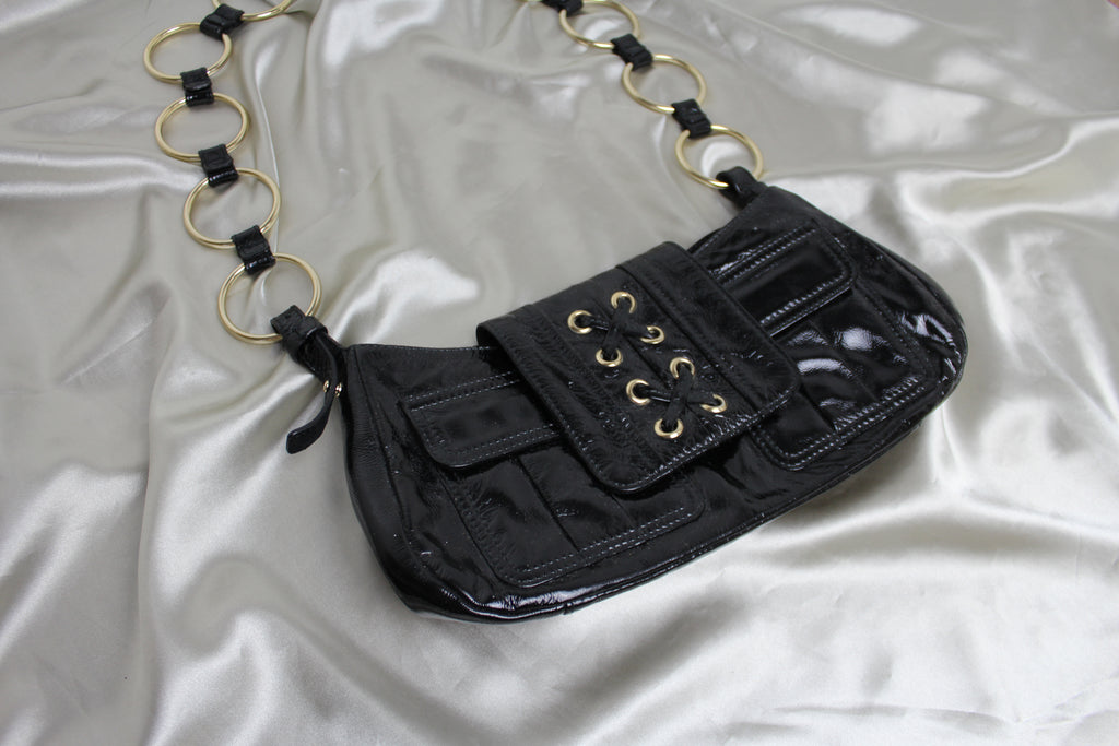 SAINT LAURENT black leather heart bag – Loop Generation