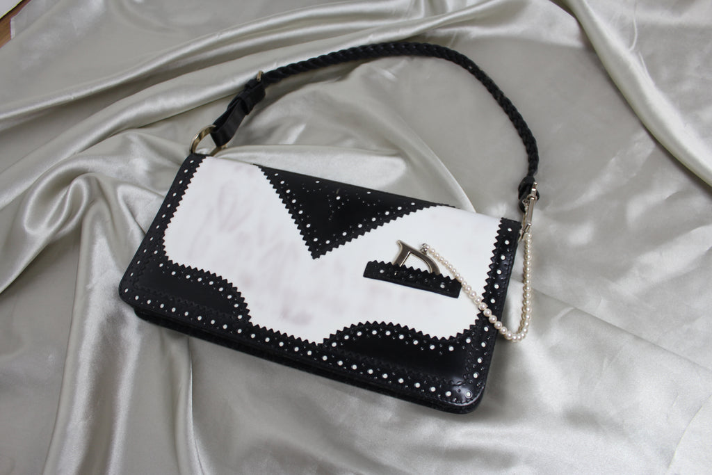 Christian Dior Black & White D'Trick Shoulder Bag