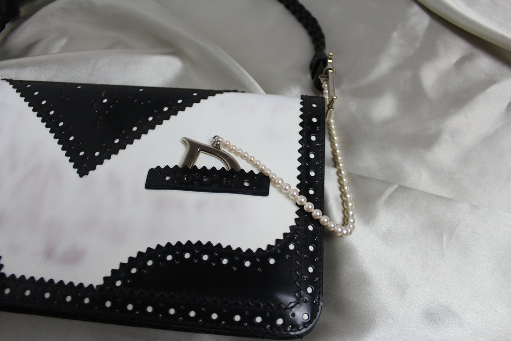 Christian Dior Black & White D'Trick Shoulder Bag | luxequarter.com