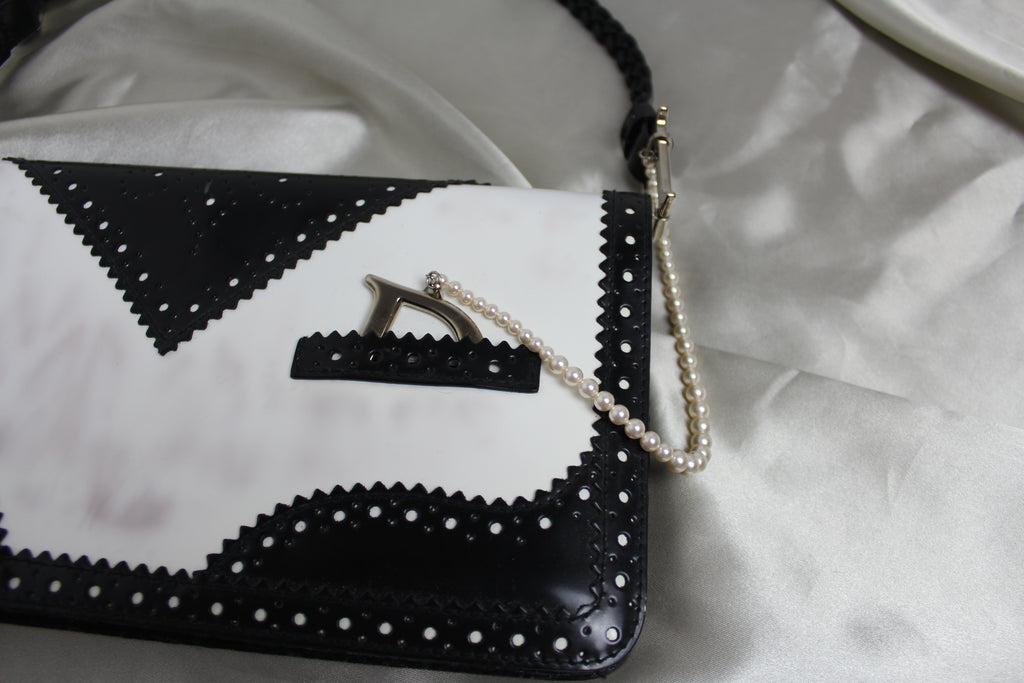 Christian Dior Black & White D'Trick Shoulder Bag