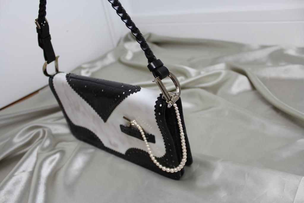 Christian Dior Black & White D'Trick Shoulder Bag