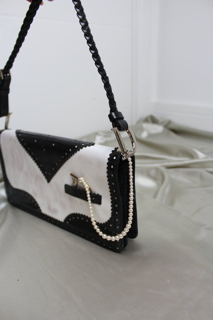 Christian Dior Black & White D'Trick Shoulder Bag