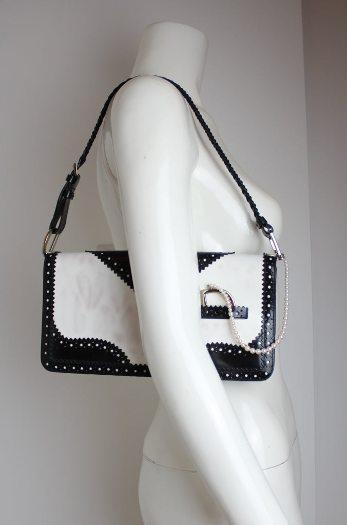 Christian Dior Black & White D'Trick Shoulder Bag