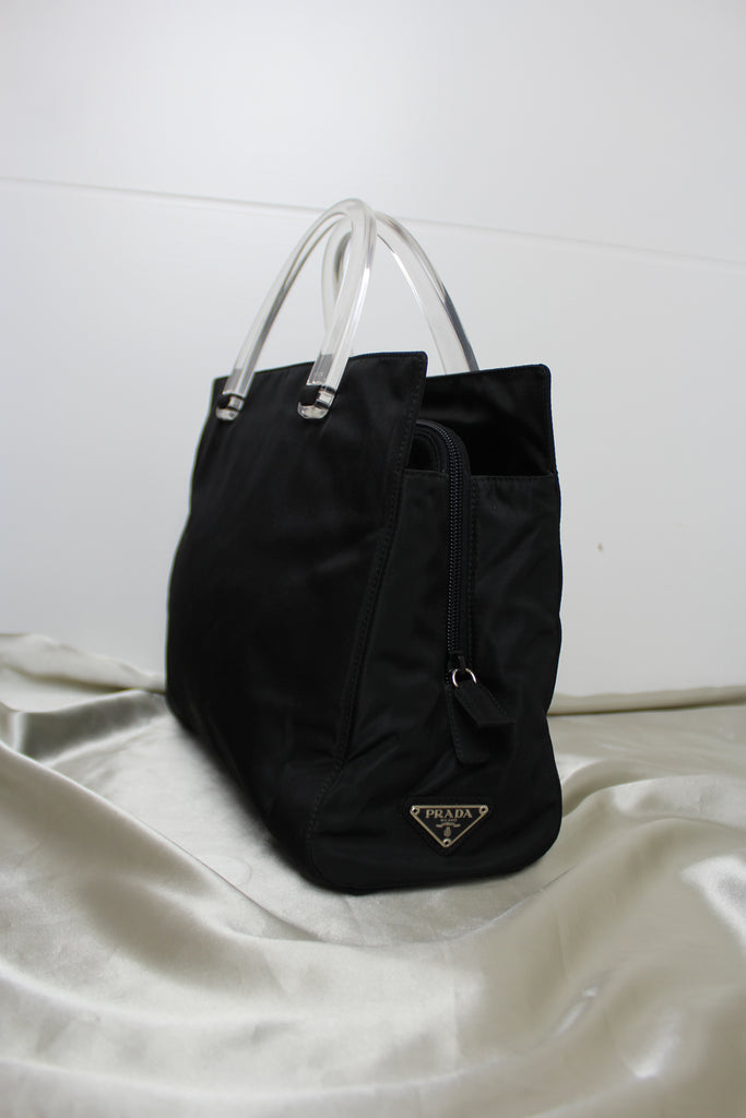 Prada Black Nylon Tote Bag With Leather and Studs – JDEX Styles