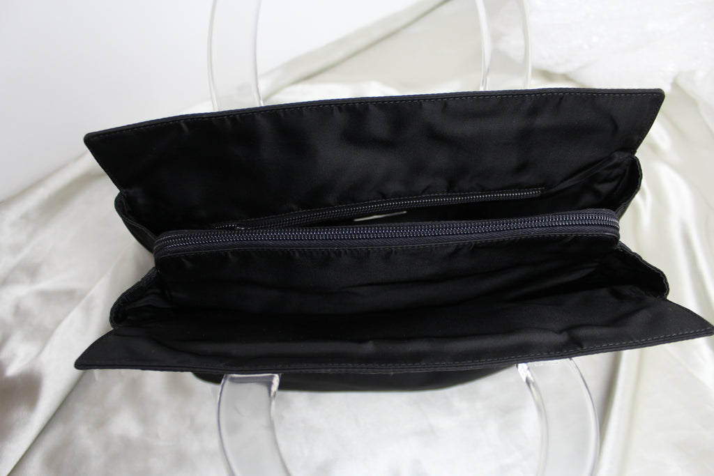 Prada Black Nylon Tessuto & Plex Tote Bag