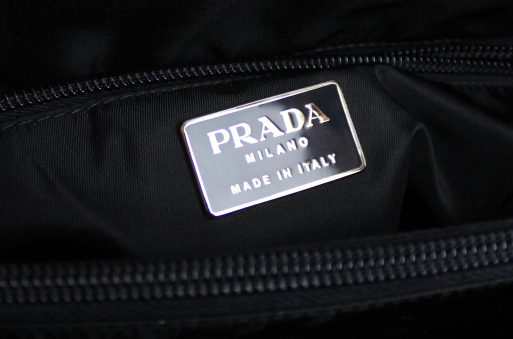 Prada Black Nylon Tessuto & Plex Tote Bag