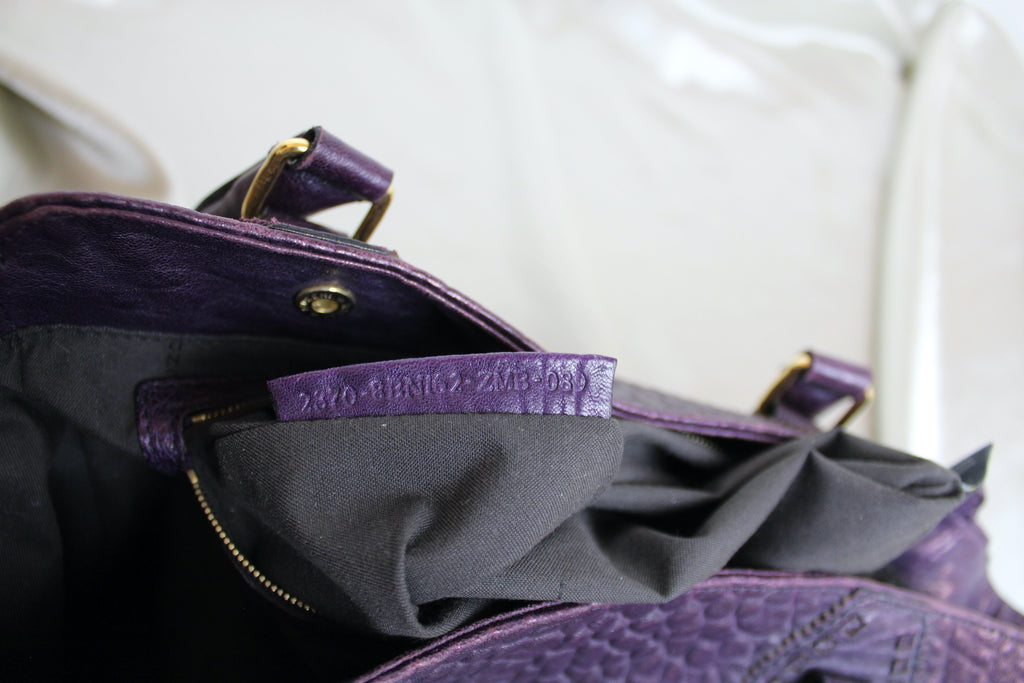 Fendi Purple Leather Studded Du Jour Bag