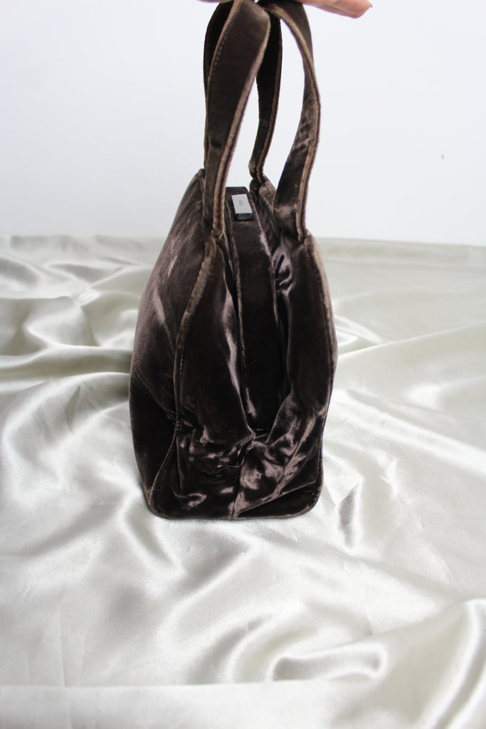 Prada 90's Brown Velvet Handbag