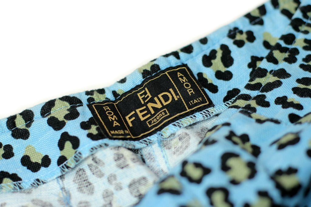 Fendi Leopard Print Cropped Trousers Small