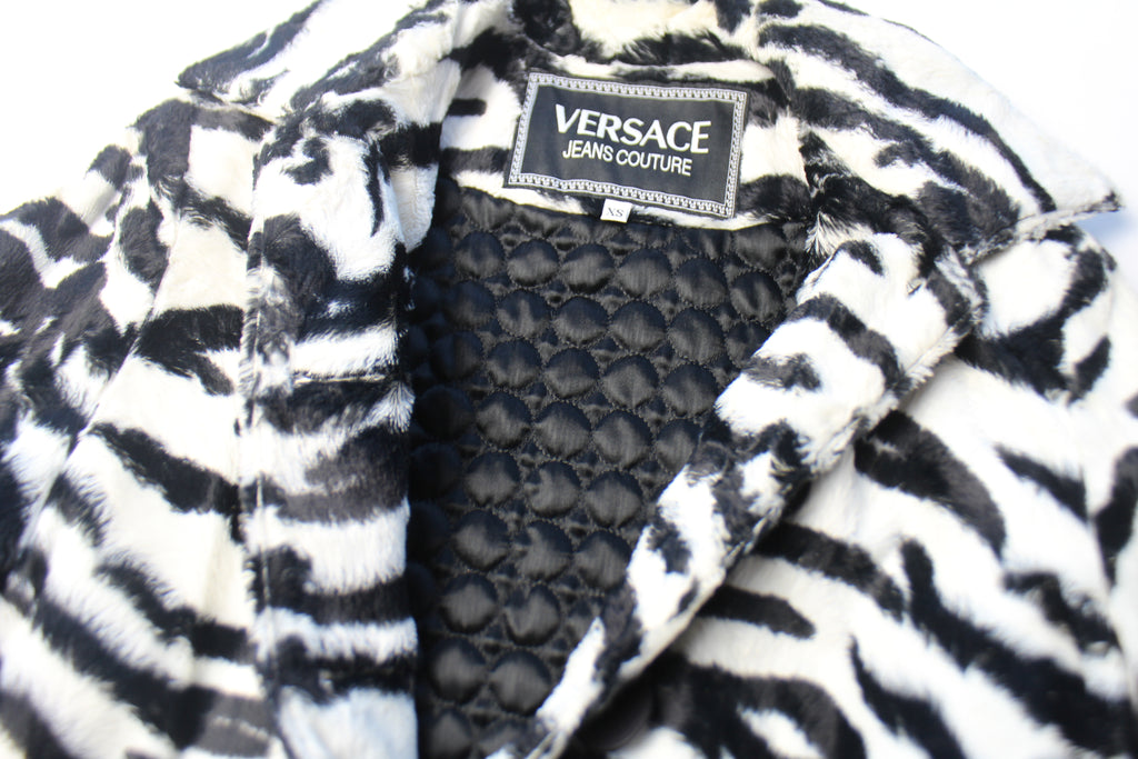 Versace Zebra Faux Fur Jacket - S