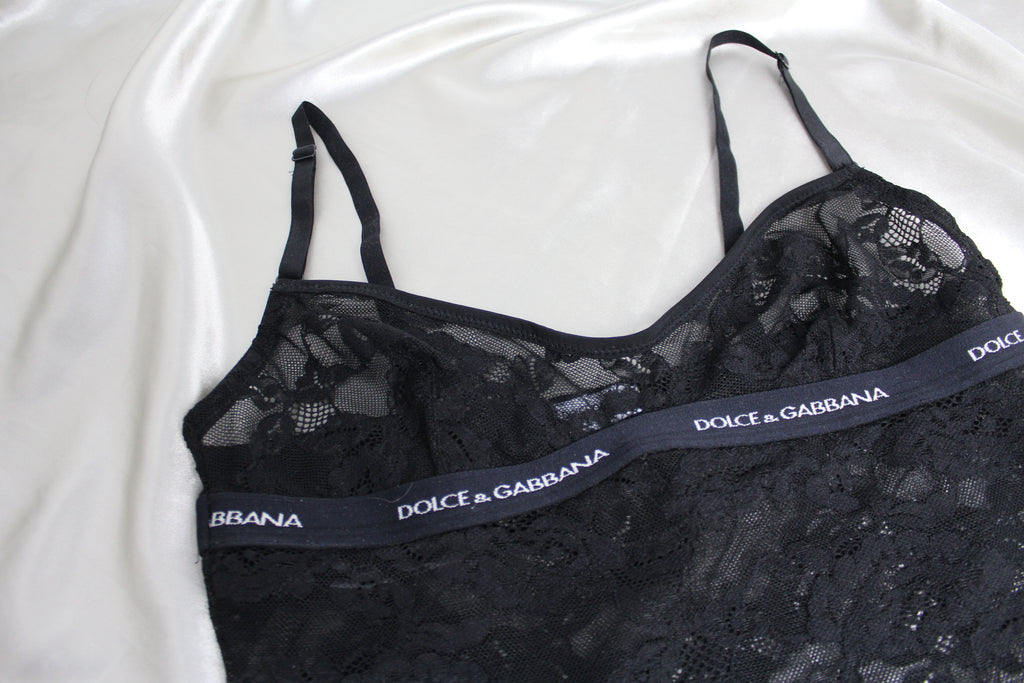 Dolce & Gabbana Black Lace Sheer Lingerie / Cami Top
