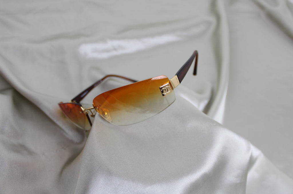 Chanel Orange Ombre Rimless '4018' Sunglasses