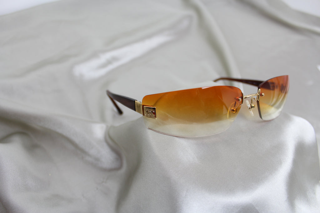 Chanel Orange Ombre Rimless '4018' Sunglasses