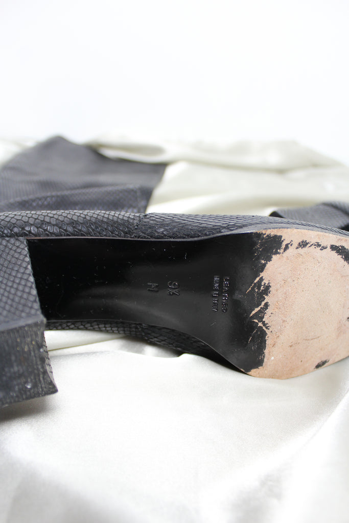 Yves Saint Lauren Black Leather Calf Boots US 8.5 - 9