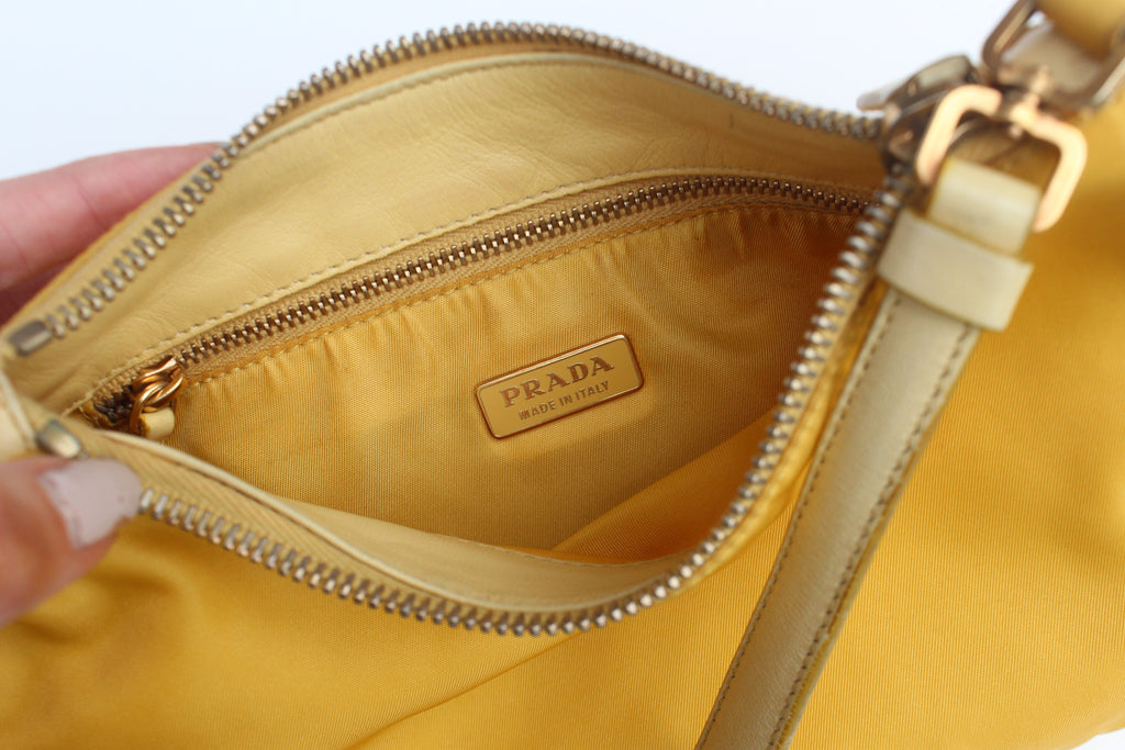 Prada Deep Yellow Tessuto Mini Shoulder Bag