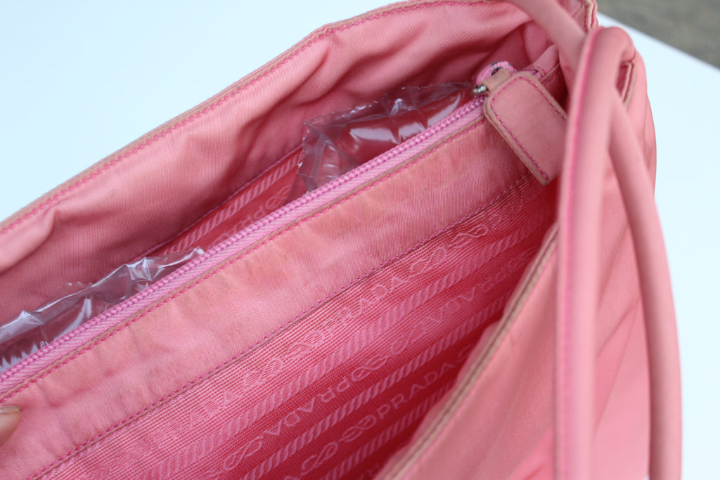 Prada 1990's Pink Tessuto Shoulder Bag