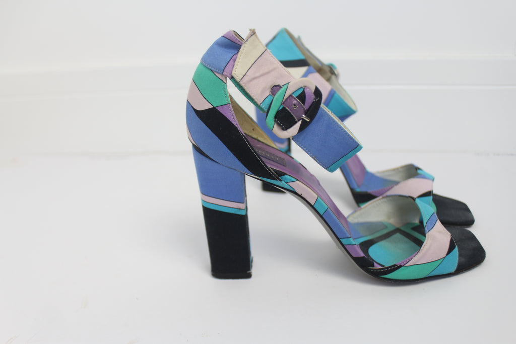 Emilio Pucci Satin Open Toe Heels EU 36.5