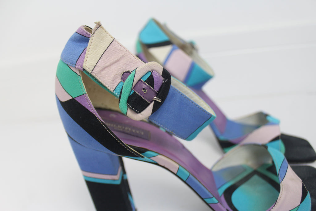 Emilio Pucci Satin Open Toe Heels EU 36.5