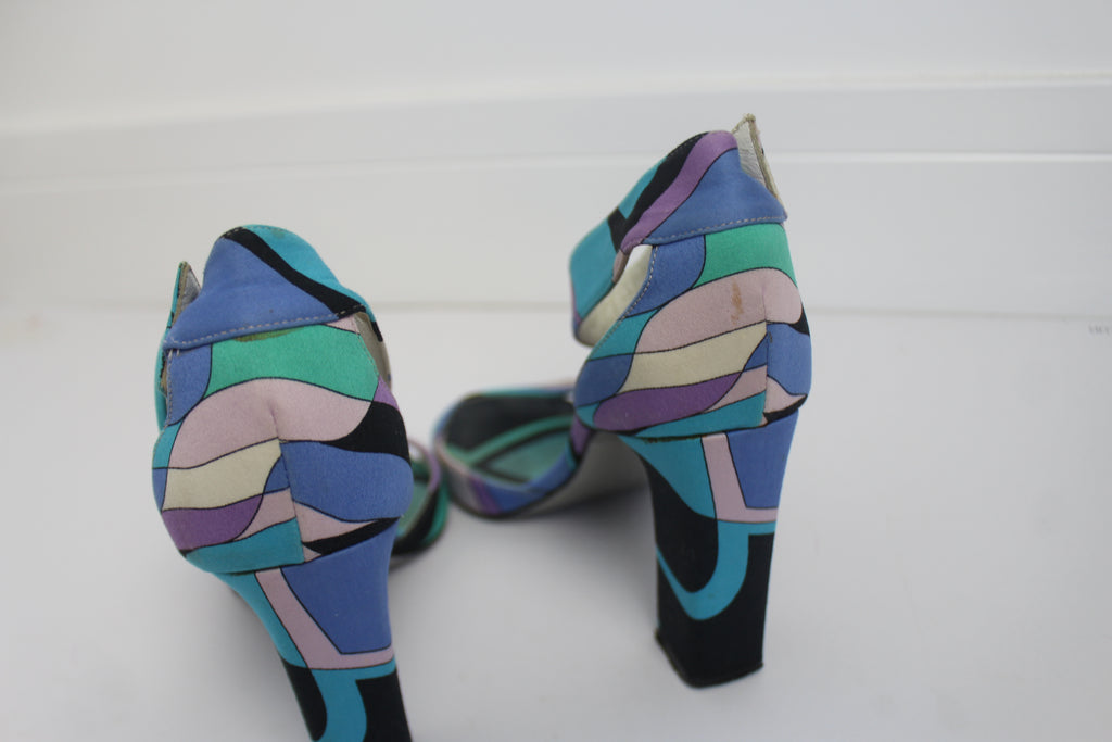 Emilio Pucci Satin Open Toe Heels EU 36.5