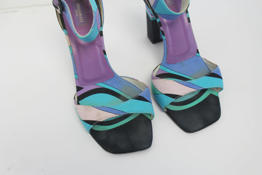 Emilio Pucci Satin Open Toe Heels EU 36.5