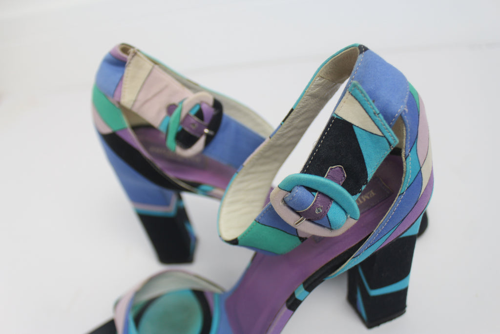 Emilio Pucci Satin Open Toe Heels EU 36.5