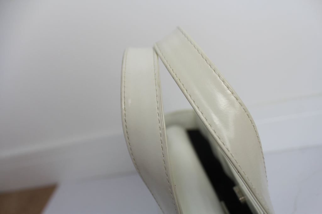 Gucci White Leather Large Logo Handbag