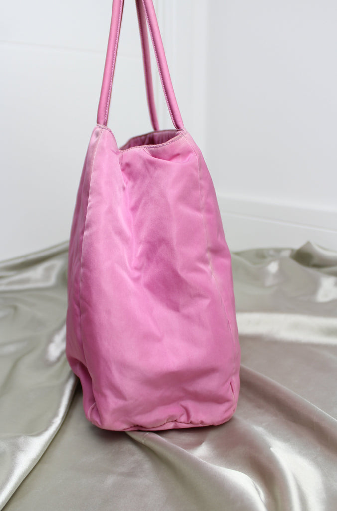 Prada Pink Nylon Tote Bag