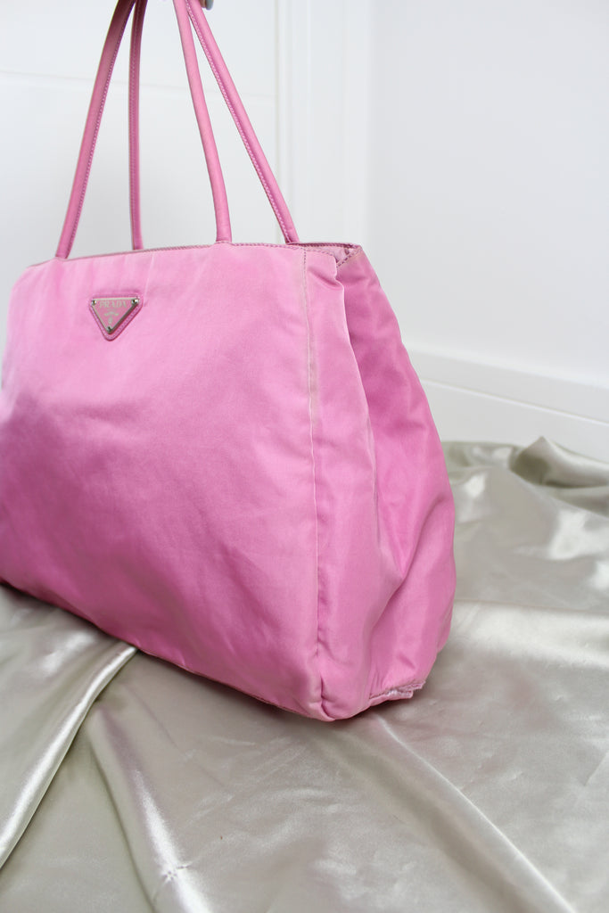 Prada Pink Nylon Tote Bag