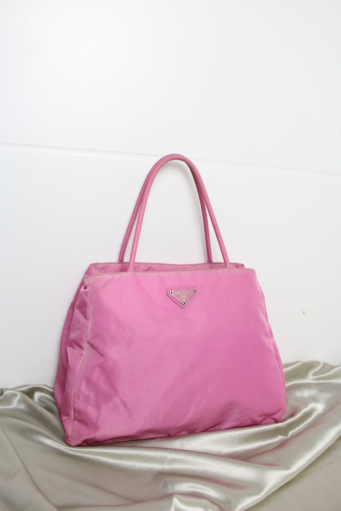 Prada Pink Nylon Tote Bag