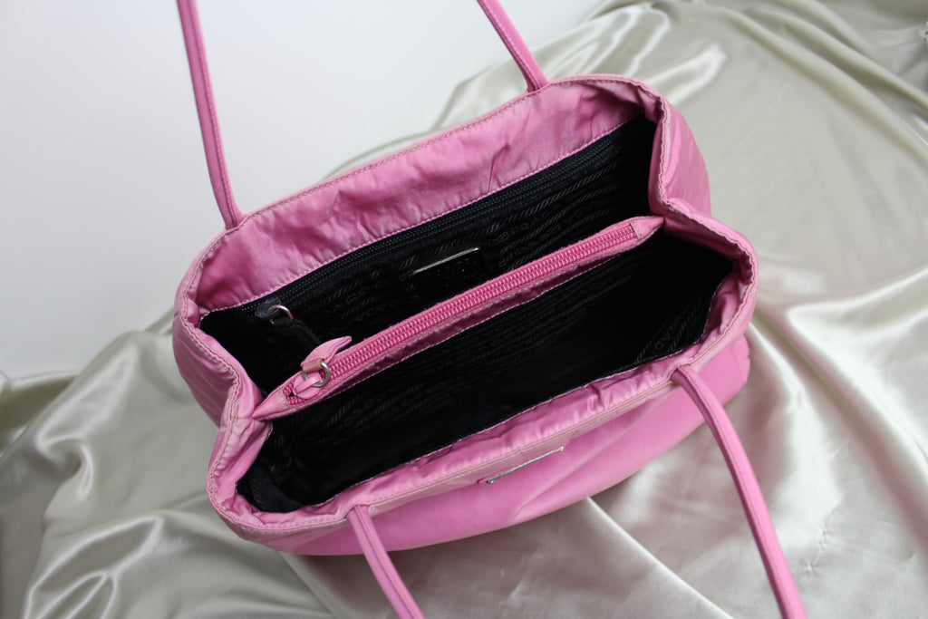 Prada Pink Nylon Tote Bag