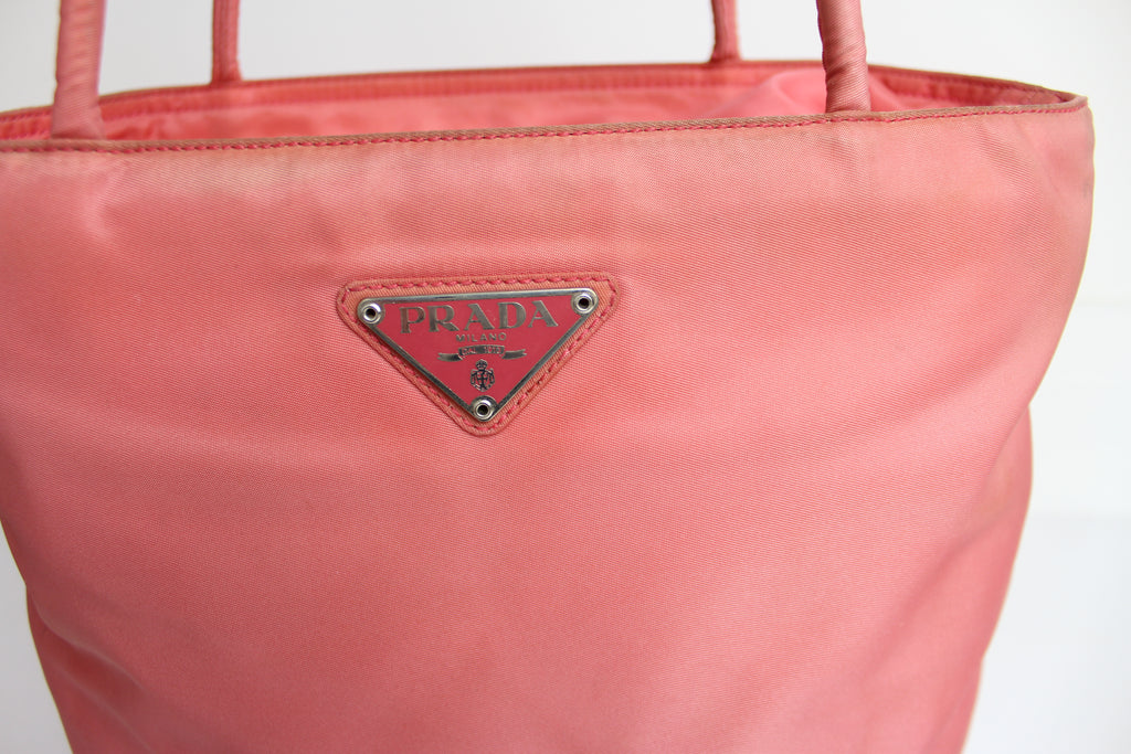 Prada Tessuto Nylon Tote Bag in Bright Pink