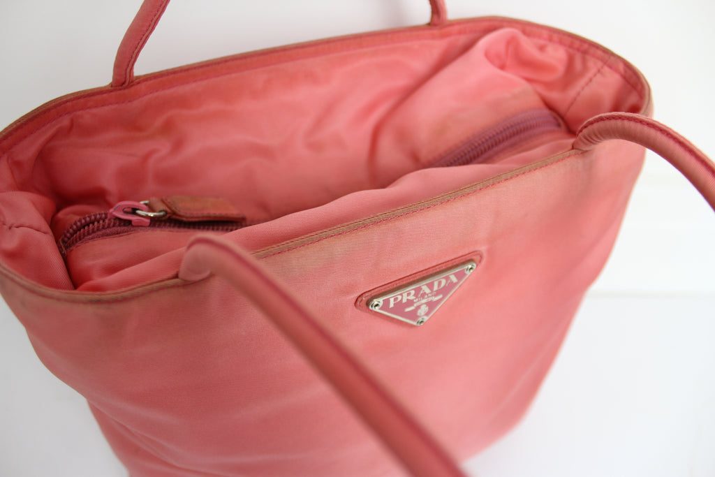 Prada Tessuto Nylon Tote Bag in Bright Pink