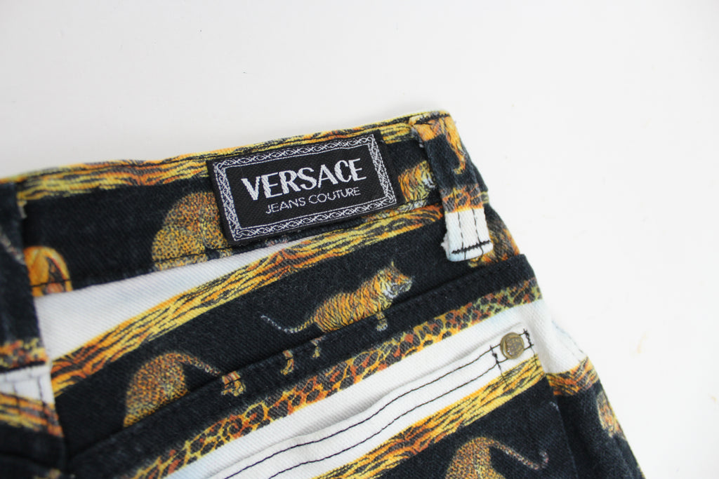 Versace Animal Print High Waist Jeans XS